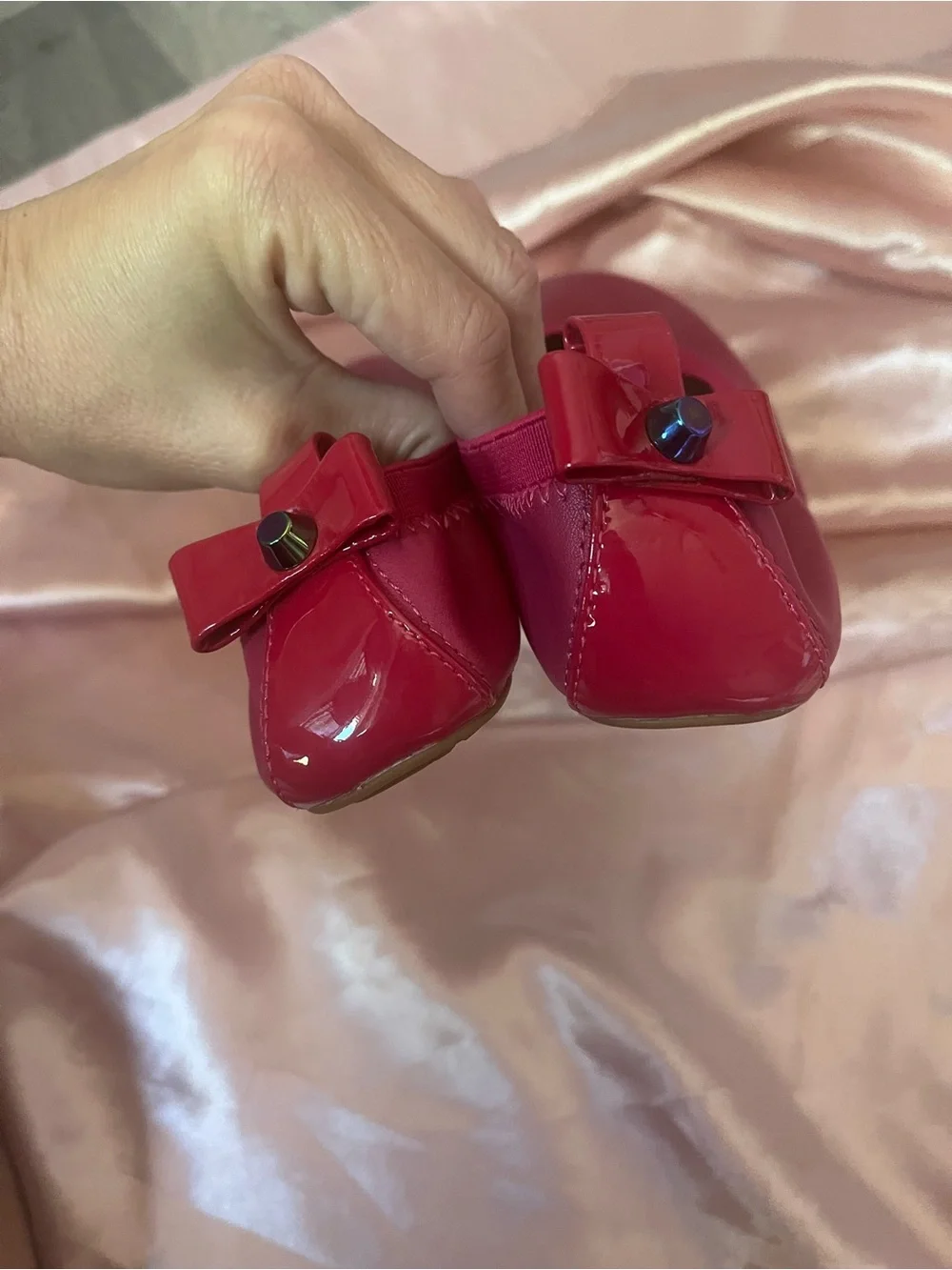 Yosi Samra Hot Pink Ballet Flats with Ankle Bow